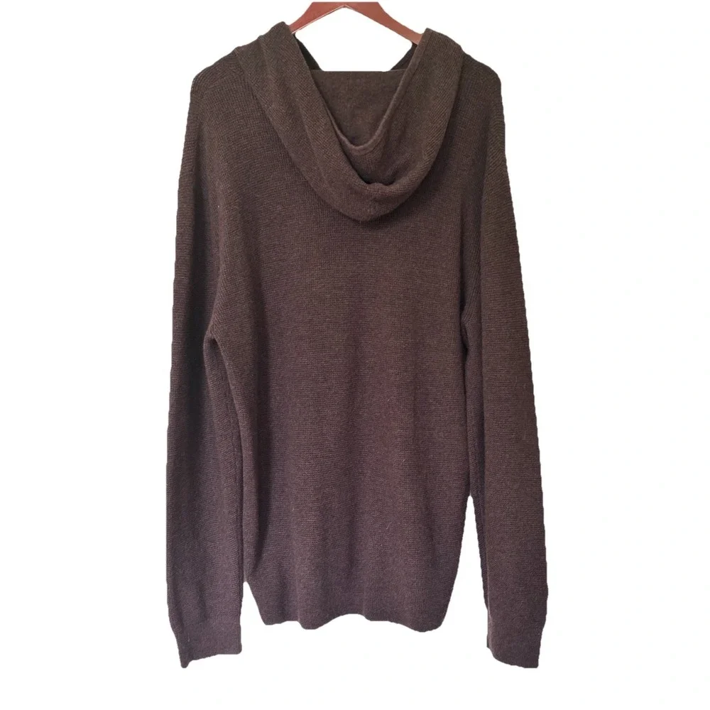 Candy & Caviar Men's Hooded Zayne Waffle Pullover Sweater Burgundy XXL NWT